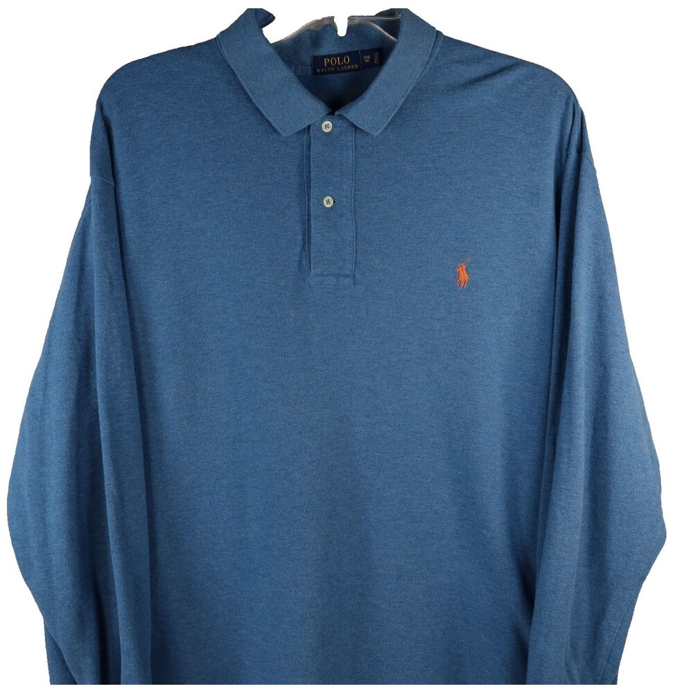 Polo Ralph Lauren Polo Shirt Men's Size 2XB Big & Tall Blue Long Sleeve